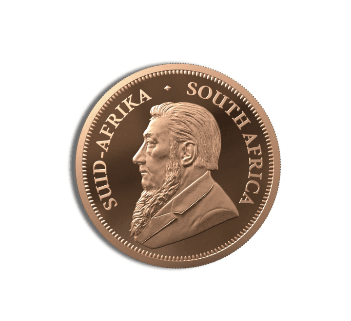 1 oz South African Gold Krugerrand - .9167 Fine Gold Coin Featuring Paul Kruger and Springbok Antelope